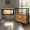 ML-Design Kaminholzregal 100x100x25 cm rechteckig, Schwarz, Metall, Innen/Außen, Brennholzregal Holzaufbewahrung aus beschichtetem Stahl, Kaminholzständer Kaminholzhalter Feuerholzregal für Kamin/Ofen