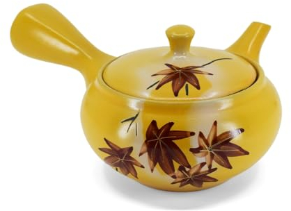 Kyusu Momiji japanische Einhand Teekanne mit entnehmbarem Edelstahlsieb/Handbemalt und gefertigt in Tokoname fasst 320ml