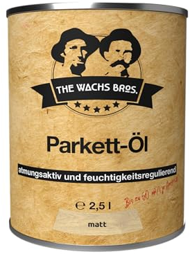 THE WACHS BROS. Parkett Öl – natürliches Pflegeöl für Holzböden farblos - 2,5 L - matt - Parkettöl für strapazierte Innenbereiche