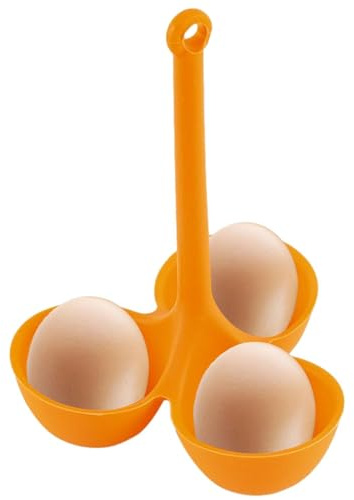 Eierhalter für hartgekochte Eier, Halterung für 3 Grilleier, Dampfplatte aus Silikon, hitzebeständig, Gadget zum Kochen von Eiern, Aufbewahrungsbehälter für Kücheneier