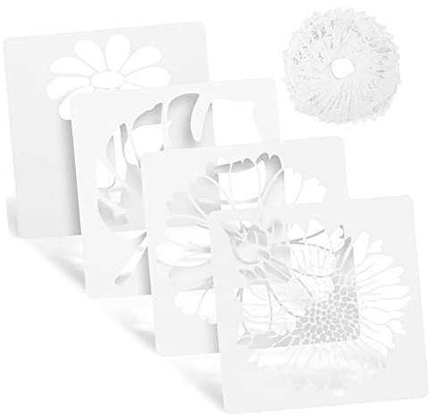 WOONEKY 36pcs Painting Stencils for Crafts with Flower Bird Plant Bee Designs Reusable Drawing Templates for Wood Paper DIY Decorations Suitable for Boy Girl and Adults