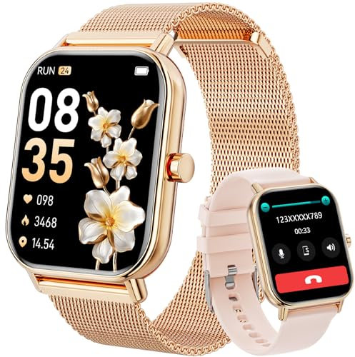 Haulvean Montre Connectée Homme Femme avec Appels Bluetooth,1,85 écran Montre Intelligent avec Fréquence Cardiaque,SpO2,Sommeil,Podometre,IP67 étanche Montre Fitness Compatible avec Android iOS