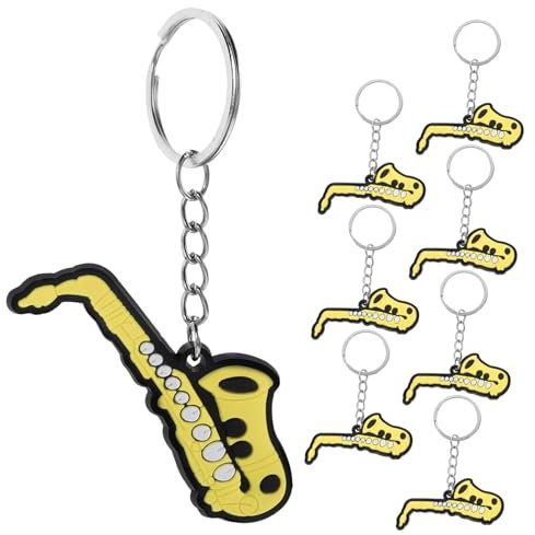 ORFOFE 8stücke Schlüsselanhänger Für Saxophon Instrumenten-schlüsselanhänger Für Männer Taschenanhänger Für Handtaschen Damen-schlüsselanhänger Für Autoschlüssel Geldbörsenanhänger Schlüs