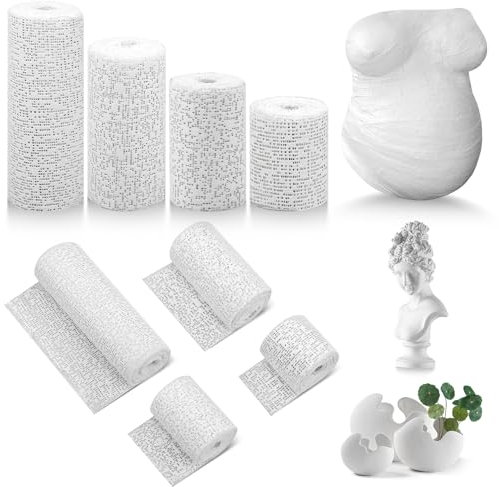 8 rotoli di cerotto di Parigi per modellismo, 5/7,5/10/15 cm x 2,7 m, kit di bendaggi in gesso delicato sulla pelle per arte, artigianato, modellismo, stampi