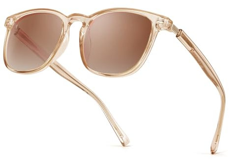 SIPHEW Damen Polarisierte Sonnenbrille mit UV400 Schutz - Klassisch, Braun, Oval, Vollrand, 100% UVA & UVB Protection, Damen, Frauen