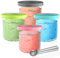 4 Pack Ice Cream Tubs Compatible with Ninja Creami NC300UK NC300UKCP NC301 NC299AMZ Series - BPA-Free, Dishwasher Safe with Aluminium Scoop