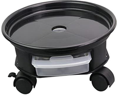 Milisten Plateau de Pot de Fleurs à Roue Ronde Pot Fleur Pot pourri Pot Jardin Roues pour jardinières des vases Moderne Support de Support en Pot Plateau de Base pour Pots de Fleurs Black
