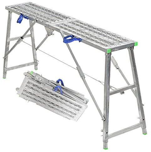 Höhenverstellbarer, zusammenklappbarer Gerüsthocker für Heimwerker, Metalltechnik-Gerüstausrüstung zum Ausbessern von Trockenbauwänden und zum Fensterputzen.