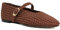 Dune Ladies Headline Leather Woven Mary Jane Ballet Flats Size UK 4 Flat Heel Ballet Pumps Brown