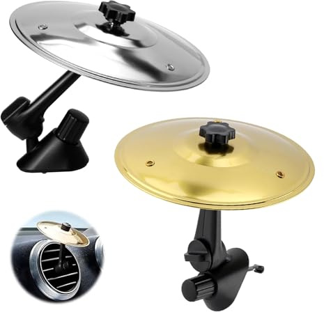 Car Crash Becken, Air Vent Drum – Verwandeln Sie Ihr Auto in ein mobiles Schlagzeug-Set! Premium ABS & Legierung, einfache Installation, Spaß für Schlagzeuger und Musikliebhaber (Golden & Silver)