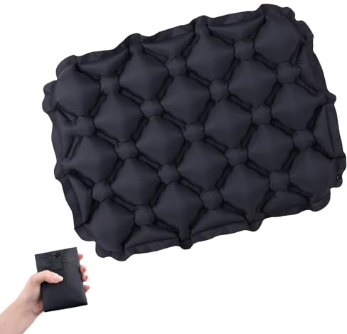 Azarxis Coussin de Siège Léger Coussin Gonflable Portable pour Randonnée Voyage Maison Concert Stade (Noir)