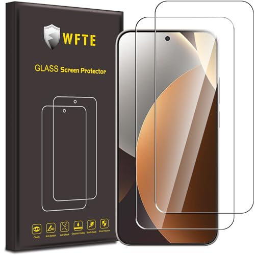 WFTE [2-Pack Protector de Pantalla para Xiaomi Redmi Note 15 Pro 5G,9H Dureza,Huellas Dactilares Libre,Sin Burbujas,Cristal Templado Protector de Pantalla para Redmi Note 15 Pro