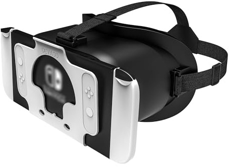 Upgraded 3D Virtual Reality VR Headset for Nintendo Switch & Switch OLED Model, VR Glasses with Adjustable Lens for abo VR Kit Switch Accessories, best gift for Cool Stuff (1 Black&White)