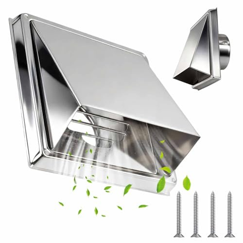 SIGANDG Ø150 mm Griglia di Ventilazione, 304 in Acciaio Inox Cappa Di Scarico, Griglia Di Ventilazione Con Griglia Di Protezione Dagli Insetti,Griglia Di Protezione Dalle Intemperie Per Tubo VMC e