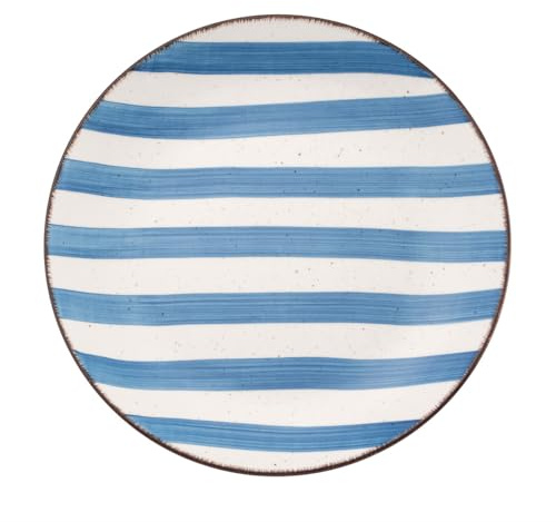 MEDARD DE NOBLAT - Assiette plate - D27 cm - Rivage - Faïence - Lot de 6 - Bleu Persan