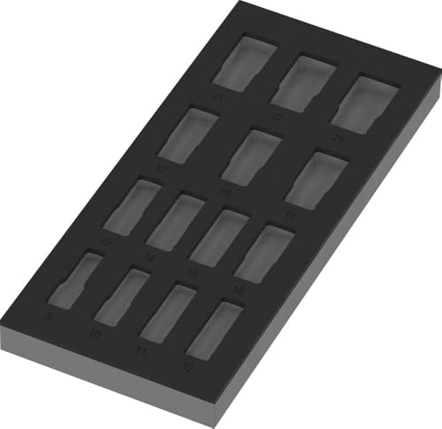 Wera 05137317001 9828 Schaumstoffeinlage Zyklop B 3/8 Impaktor Deep Steckschlüsseleinsatz Set 1, ohne Werkzeug, 172 x 30 x 392 mm