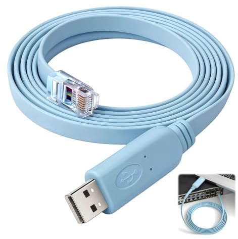 USB to RJ45 Console Cable for Cisco Ethernet to USB Cable Routers, 1.8m | Switches Ethernet Cord with Shielded for Windows Mac Linux Vista Internet to USBA Console Connection HP Networking Equipment