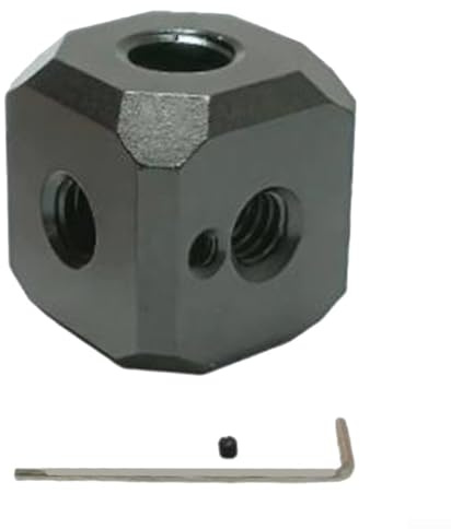 Aluminum Alloy Tripod Screw Hole Adapter, 5x /4-20 & 1x 3/8-16 Threads, ARRI Anti- Cube Mount for Rig Vlogging(Black)