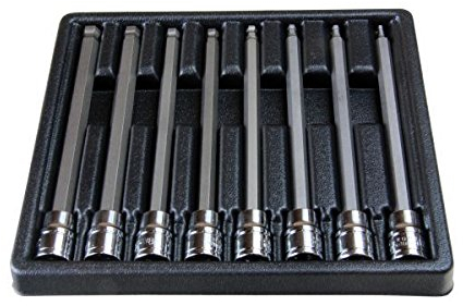 Bergen 3/8 Extrémité à boule 20,3 cm Dr Long Clé hexagonale Allen Bit Socket Set