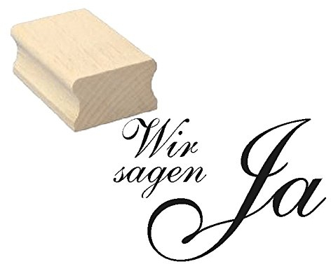 Stempel - Wir sagen JA - Holzstempel aus Buchenholz - Hochzeit
