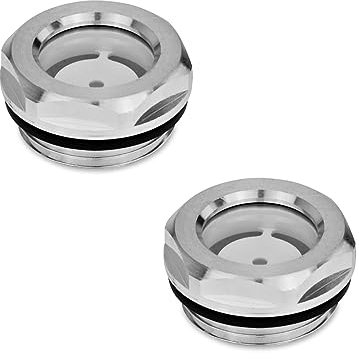 Ganter Normelemente GN 743-24-G1-A 743-24-G1-A 743-24-G1-A - Juego de 2 cristales de mirilla para aceite, color plateado