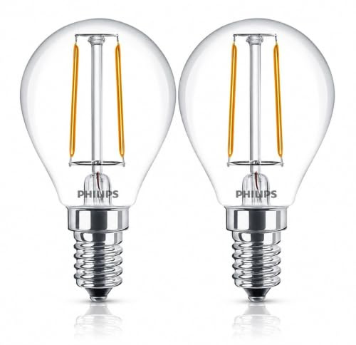 Philips LED Golf Ball Light Bulb 2W (25W Equivalent) E14 SES Warm White 2700K Non-Dimmable 250 Lumens Energy Saving A++ LED Lamp