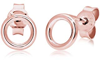 Elli Ohrringe Damen Basic Kreis Geo Minimal in 925 Sterling Silber Rosé vergoldet