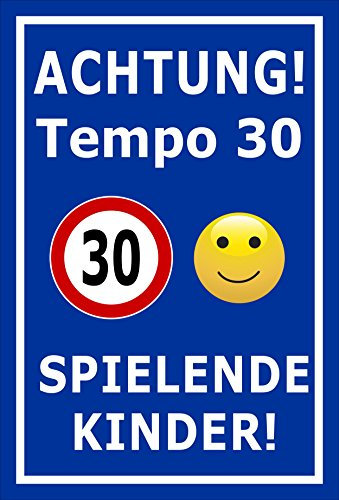 Melis-Folienwerkstatt Schild - Tempo 30-60x40cm | 3mm Aluverbund - S00040-044-F - 20 Varianten