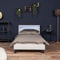 Home Deluxe - LED Bett Astro - Weiß, 90 x 200 cm - Inkl. Lattenrost I Polsterbett Design Bett inkl. Beleuchtung