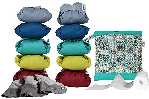 Close Pack De pañales de tela para bebe recien nacido,pop in pañales de tela ecologicos reutilizables para bebe