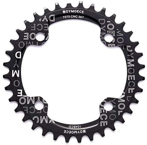 Dymoece Fahrrad Kettenblatt 104BCD 32T/34T/36T/38T für 9 10 11-Fach Runde, Schwarz/Rot- geeignet für die meisten Shimano- und Sram-Kurbelsätzen