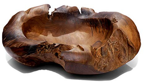 Brillibrum Design Natur Teak Schale Snackschale Holz exklusive Deko aus massiven Teakholz rustikale Holzschale rund (rund, ⌀ 50 cm)