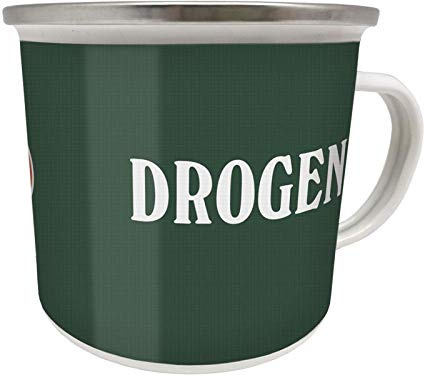 Blechwaren Fabrik Braunschweig GmbH Emaille Becher 0,5 L - Drogen ! - EB57 Tasse Mug Drugs KAFFEEBECHER