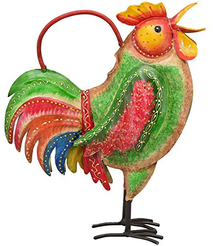 ETC dekorative große Deko-Gießkanne Metall-Kanne Hahn Metall farbig bemalt