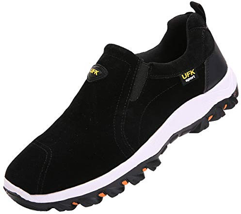 zpllsbratos Zapatillas sin Cordones Hombre Casual Zapatos Mocasín Zapatos para Caminar Senderismo 39-48(Negro,44)
