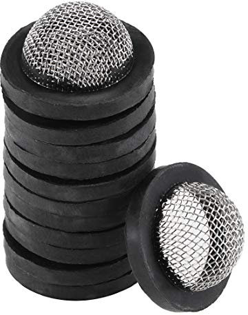 sourcing map 12er Pack Gummi Unterlegscheiben Wasserhahn Sieb Wasserhahn Filter 24mm AD 17mm ID 3mm Dicke Dichtungsringe Dichtungsring mit Edelstahl Eingangsfilter für Wasserschlauch Wasserhahn