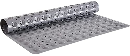 TranquilBeauty Tapis de Douche/Bain carré Anti-dérapant, Anti-moisissure et Machine Lavable, pour Receveur de Douche à l'italienne, Idéal pour Les Enfants et Les Personnes âgées (Gris Uni, 53x53cm)