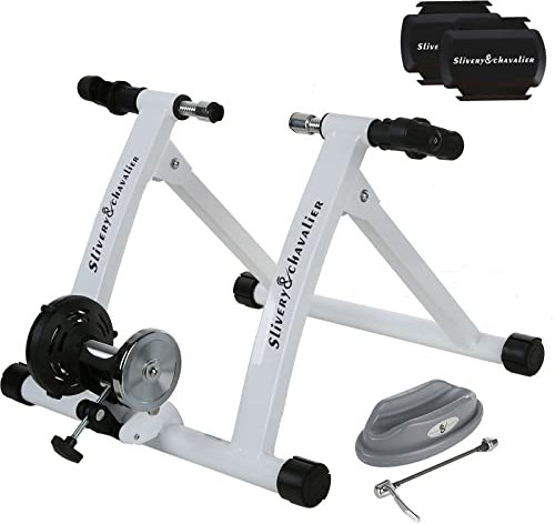 Smart Bike Trainer Magnetischer Widerstand Fahrrad Trainer Ständer für Indoor Reiten Radfahren mit eingebautem Power und Trittfrequenz Dual Mode Sensoren Rauschunterdrückung Kompatibel mit Zwift App