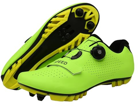 Zapatillas De Ciclismo, Hombres Mujeres Botas De Bicicleta De Montaña, Unisex Zapatos De Bicycle Exteriores Pro MTB Compatibles con Todos Los SPD, Sneakers con Cordones Rápidos