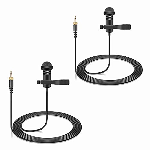 2-Pack Lavalier Lapel Microphone Compatible with Sennheiser Wireless System Bodypack Transmitter, Omnidirectional Capacitor Mic for YouTube, Readings, Live Performance