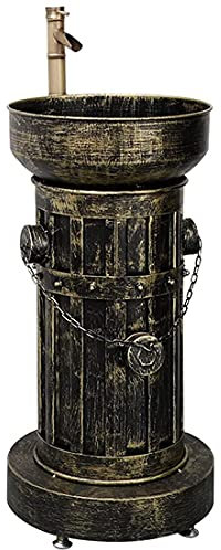 XYEJL Mueble De Tocador De Estilo Industrial con Lavabo, Lavabo De Personalidad Creativa Lavabo De Baño De Pie con Grifo Y Desagüe, con Espejo,C