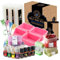 CraftZee Seifenherstellungs-Set – DIY-Sets für Erwachsene und Kinder – Seifenherstellungszubehör enthält Glycerin-Seifenbasis, Duftöle, Silikonformen und mehr zum Schmelzen und Ausgießen von Seife