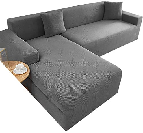 Sofabezug Couchbezug L U Form L-Förmige Sofabezüge Grau Beige Braun Sofahusse Stretch Eckcouch Rechts Links L-vormig Bank Sofa Hussen 1 2 3 4 Sitzer 3er 2er Couch Bezug Überzug Ecksofa Cover