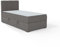 FEDVE Boxspringbett 100x200 Dunkelgrau – Gandia Mini – Praktisches Bett mit Bettkasten Rechts – Gemütlich Kopfteil Bett mit Matratze – Einzelbett zum Schlafzimmer