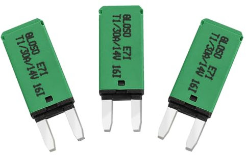 GLOSO flachsicherungen Autosicherungen Leistungsschalter für KFZ Auto Wohnmobil Boot Motorrad Automatisches Zurücksetzen 3 Stück 30A E71