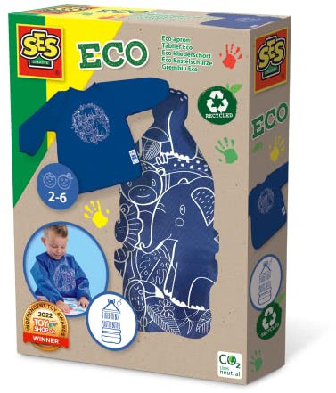 SES Creative 24923 Schürze Eco Bastelschürze-100% recycelt, Einfarbig, Diverse Farben, Einheitsgröße