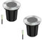 ledscom.de 2 Stück Bodeneinbauleuchte BOLI für außen, IP67, edelstahl, rund, 108mm Ø, 1x GU10 max. 15W, gefrostet