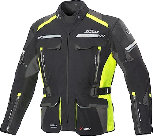 Büse Highland 2 Motorrad Textiljacke, schwarz/grau/gelb, 52