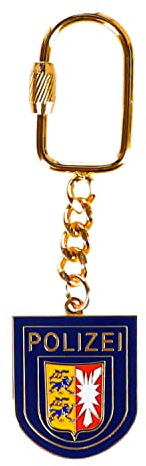 RescPol Schlüsselanhänger Polizei Schleswig-Holstein Wappen blau (Kette)