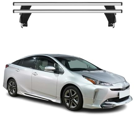 Menabo Dachträger Grundtäger kompatibel mit Toyota C-HR 2016-2023 Aluminium 50kg Schwarz 2tlg Ohne Reling für Fahrradträger, Dachboxen, Skiträger Abschließbar